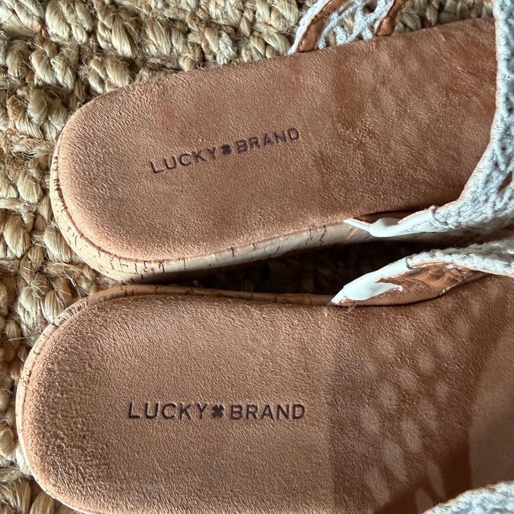 Lucky Brand Women's Jaslene Platform Thong Sandal Wedge Sunflower 9.5 summer - Picture 6 of 11